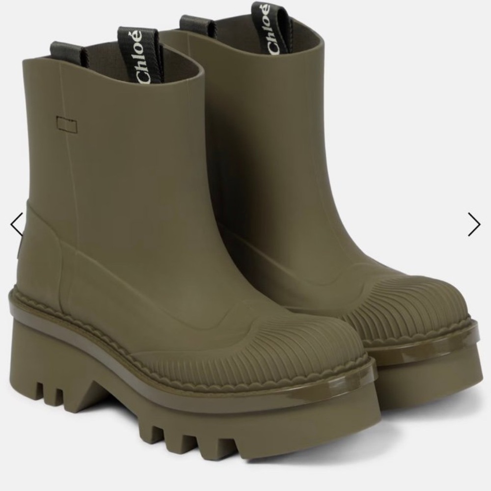 Chloe Khaki Winter Rain Boots